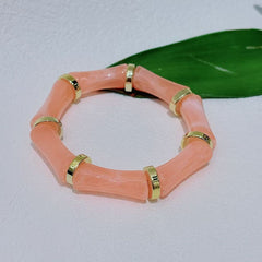 European And American Bamboo Tube Beads Women's Fashion Colored Beads Acrylic Bracelet - Otaj Gifts