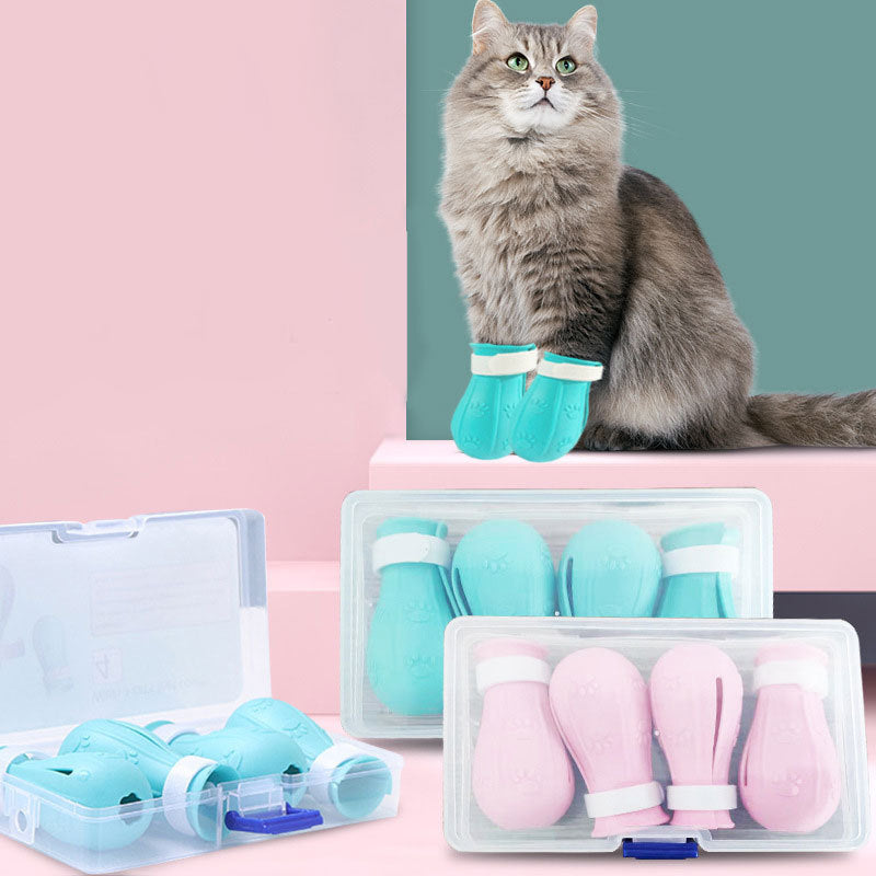 Adjustable Cat Foot Claw Cover Anti-Scratch Prickly Nail Glove Cat Boots For Cats Only, Anti-Scratch Cat Feet Claw Covers Adjustable Prickly Anti-Off Shoes Nail Glove - Otaj Gifts