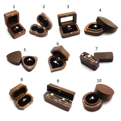 Walnut Couple Wedding Ring Box Wedding Heart - Otaj Gifts