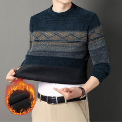 Chenille Velvet Padded Sweater Middle-aged Men's Clothing Thick Warm Jacquard - Otaj Gifts