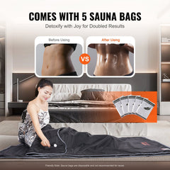 VEVOR Sauna Blanket For Detoxification, Portable Far Infrared Sauna For Home, Oxford Sauna Bag Warm Holes & Carbon Fiber Heating, 1-6 Level Adjustable Temp 95-176F, 5-60 Minutes Timer, 75 X 35 In - Otaj Gifts
