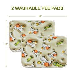 Qeils Reusable Puppy Pads, Washable Pee Pads For Dogs 2 Pcs 3D Printed Super Absorbent Leakproof Dog Training Pads, Non-Slip Potty Pads For Whelping, Incontinence, Playpen, Crate, Kennel - Otaj Gifts