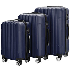 Vertical 3-in-1 Spinner Wheel With Handle Trolley Case 20in 24in 28in ABS Aluminum Alloy Trolley Classic Color - Navy Blue - Otaj Gifts