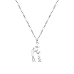 Stainless Steel Mother And Children Necklace Love Mom Son Daughter Pendant Necklace Family Gifts - Otaj Gifts