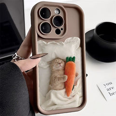 Cartoon Doll All-inclusive Sleeping Cat I Phone Case. - Otaj Gifts