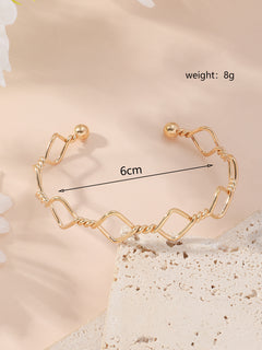 Metal Twist Geometric Knot Winding Hollow Open-end High-grade Light Luxury Personality Fashion Ladies' Bracelet - Otaj Gifts