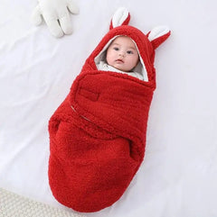Super Soft Baby Sleeping Bag Fluffy Fleece Newborn Blanket Swaddle Blankets, Unisex Baby Wrap For Newborn Baby Boys Girls With Head-Protecting & Head-Supporting Function, Wearable Swaddle Sleep Sack - Otaj Gifts