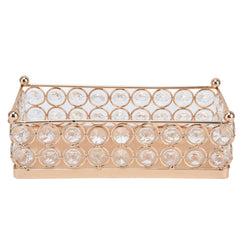 Cake Display Stand Golden Finish Rectangular Light Weight Exquisite Snacks Desserts Crystal Tray Holder - Otaj Gifts