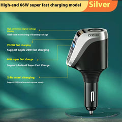 Quick Charging Car Cigarette Lighter With One To Three Conversion Plug - Otaj Gifts