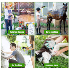 Pet Dog Wash Outdoor,  High-Pressure Pet Shower Sprayer Dog Shower Brush And Pet Grooming Comb For Watering Flowers, Car Washing, Pet Bathing - Otaj Gifts