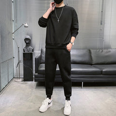 Men's Sweater Suit Ankle-tied Sweatpants Long Sleeve Sports Suit - Otaj Gifts