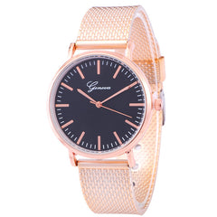 Geneva Watch Dial Plate Mesh Belt Female Minimalist Thin - Otaj Gifts