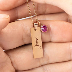 December Flower Birthday Stone Necklace Laser Birthday - Otaj Gifts