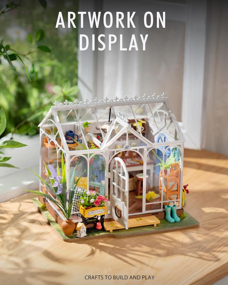 ROBOTIME Rolife Mengyu Flower Minature House DIY Building Toys With LED Light For Gifts DG163 - Otaj Gifts
