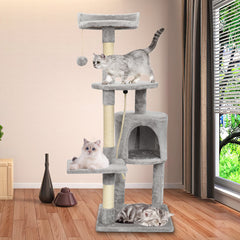 Large 4-story Cat Climbing Frame Cat Scratching Post Kitten Activity Center UK - Otaj Gifts