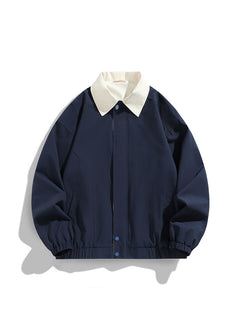 Pure Color All-matching Polo Collar Jacket Top - Otaj Gifts