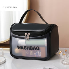 Pu Transparent Three Piece Makeup And Wash Bag Large Capacity - Otaj Gifts