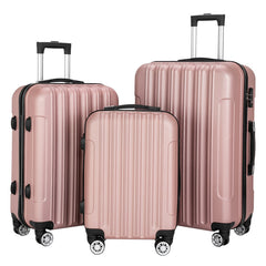Vertical 3-in-1 Spinner Wheel With Handle Trolley Box 20in 24in 28in ABS Aluminum Alloy Trolley Fashion Color - Rose Gold - Otaj Gifts