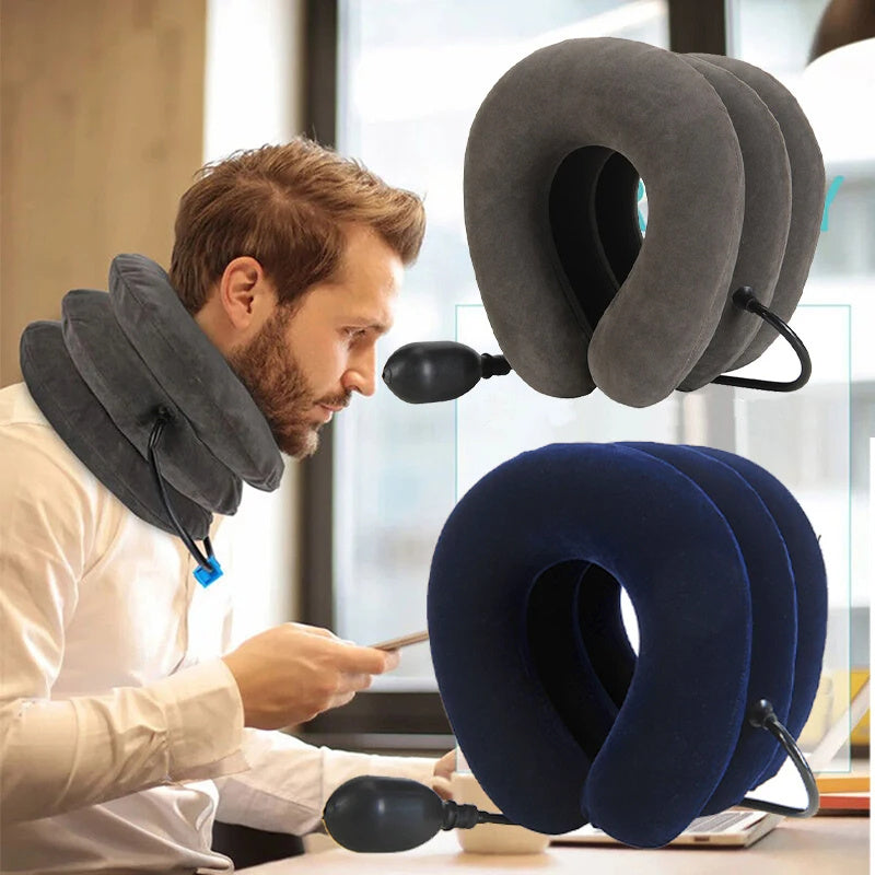 Neck Support Cushion Inflatable Air Cervical Neck Traction Device Body Relaxing Tractor Support Massage NECK Pillow - Otaj Gifts