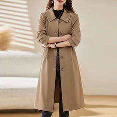 Mid-Length Spring And Autumn New Versatile Trench Thin Coat - Otaj Gifts