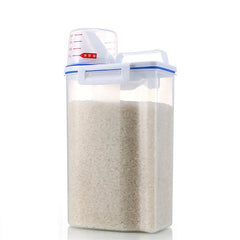 2 PCS Rice Storage Bin 2KG Portable Food Grain Storage Box Rice Storage Box Dispenser Sealed Tank with Measuring Cup - Otaj Gifts