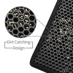 Kitty Cat Litter Mat Trapping Honeycomb Double Layer Design Waterproof Double Layer EVA Cat Litter Pad Waterproof Non-slip Sand Basin Filter Kitten Dog Washable Mattress - Otaj Gifts