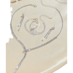 Fashion Simple Necklace Earring Bracelet Four-piece Set - Otaj Gifts