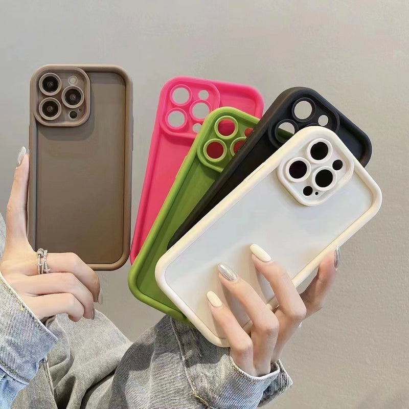 Fine Hole Solid Color Skin Feeling Thickened Protective Cover Phone Case - Otaj Gifts