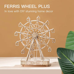 Robotime DIY Wooden Rotatable Ferris Wheel Model With Playing Music Toys For Children Birthday TGN01 - Otaj Gifts