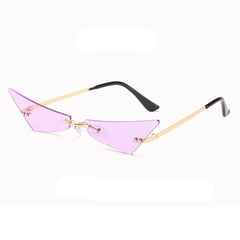 Trendy Men And Women Sun Glasses Retro Triangle European And American Cat Eye Disco Instafamous Sunglasses - Otaj Gifts