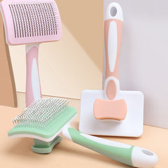 Self Cleaning Slicker Brush For Dogs, Cats Pets-One Click Cleaning Function-Gentle Effective Cat, Pet Dog Hair Remover-Dog Grooming Accessories For Small, Medium Large Dogs - Otaj Gifts