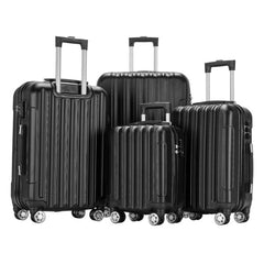 Vertical 4-in-1 Spinner Wheel With Handle Trolley Case 16in 20in 24in 28in ABS Aluminum Alloy Trolley Classic Color - Black - Otaj Gifts