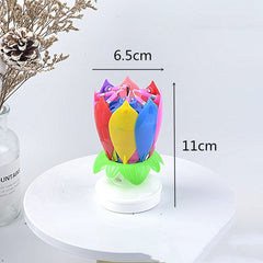 Music Lotus Birthday Music Happy Birthday Song Candle - Otaj Gifts