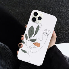 Compatible with Apple , Simple Line Face Phone Protective Cover Light - Otaj Gifts
