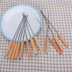 12Pcs Household Kitchen Stainless Steel Barbecue Fork Skewers Barbecue Kabob Needle BBQ Utensil - Otaj Gifts