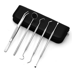Personal Stainless Steel Dental Tools Suit Oral Mirror 5-piece Set Tooth Care Cleaning - Otaj Gifts