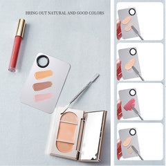 Stainless Steel Cosmetic Makeup Palette, Professional Cosmetic Mixing Makeup Palette Spatula Makeup Artist Tool, Beauty Salon Color Cream Mixing Palette With A Spatula Makeup Nail Art Palette - Otaj Gifts