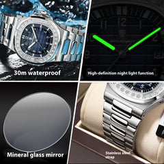 Men's Watch Luxury Waterproof Luminous Quartz Wrist Watch - Otaj Gifts
