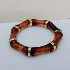 European And American Bamboo Tube Beads Women's Fashion Colored Beads Acrylic Bracelet - Otaj Gifts