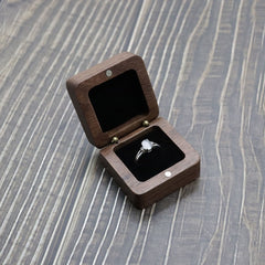 Walnut Couple Wedding Ring Box Wedding Heart - Otaj Gifts