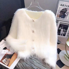 Knitted Cardigan Sweater Coat For Women Autumn And Winter Thickened - Otaj Gifts