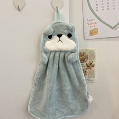 Towels Can Hang Coral Fleece Absorbent Towels To Wipe Face Bathroom Children - Otaj Gifts