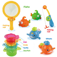 Children's Bath Bathroom Fishing Stacked Cup Toys - Otaj Gifts