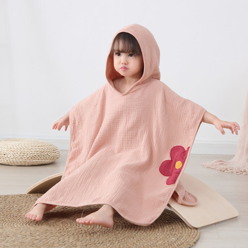 Cotton Gauze Children Can Wear Hooded Hooded Bath Towel - Otaj Gifts