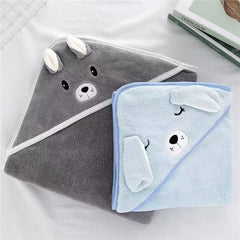 Coral Fleece Three-dimensional Cartoon Bath Towel Children Hoodie Cloak - Otaj Gifts