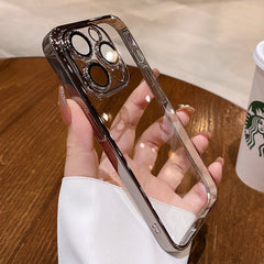 All-inclusive Electroplating Transparent TPU Comes With Lens Protector Phone Case - Otaj Gifts