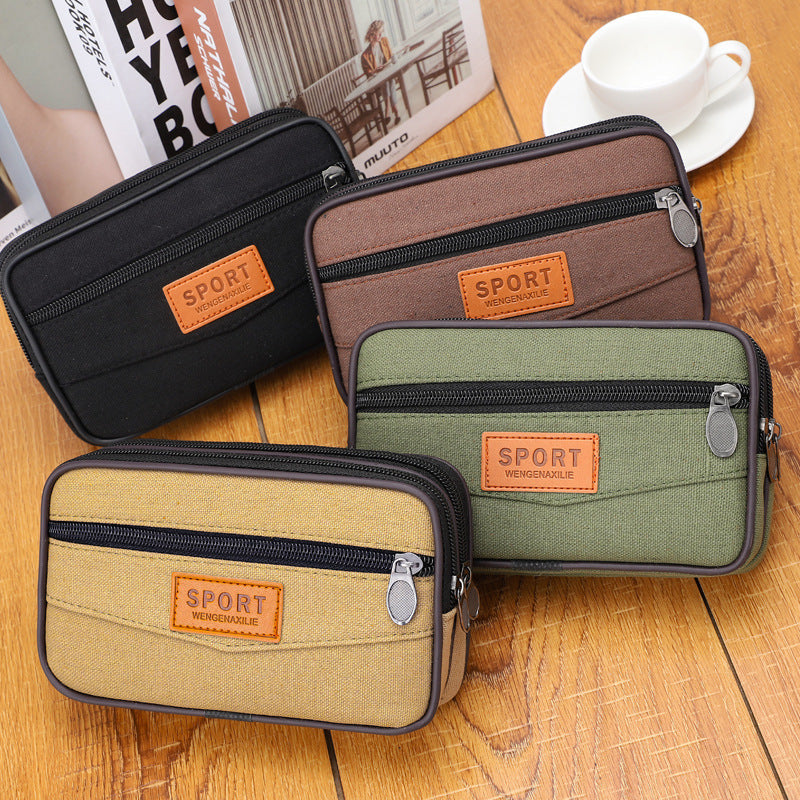 Enlarged Canvas Mobile Phone Bag Zipper Waterproof - Otaj Gifts
