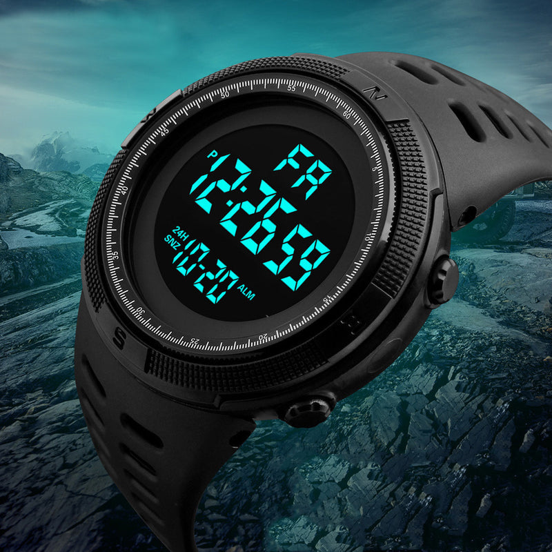 Sports Timing Night Light Domineering Large Dial Electronic Watch - Otaj Gifts
