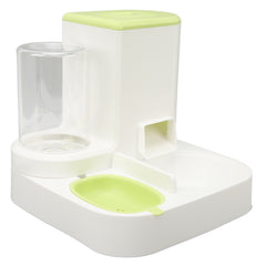 Pet Cat Waterer Food Feeder with 2.2L Food Container Odorless Dog 1L Automatic Water Dispenser Food Feeder Green - Otaj Gifts