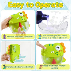Dinosaur Bubble Machine Children's Bathroom Bath And Water Toys - Otaj Gifts
